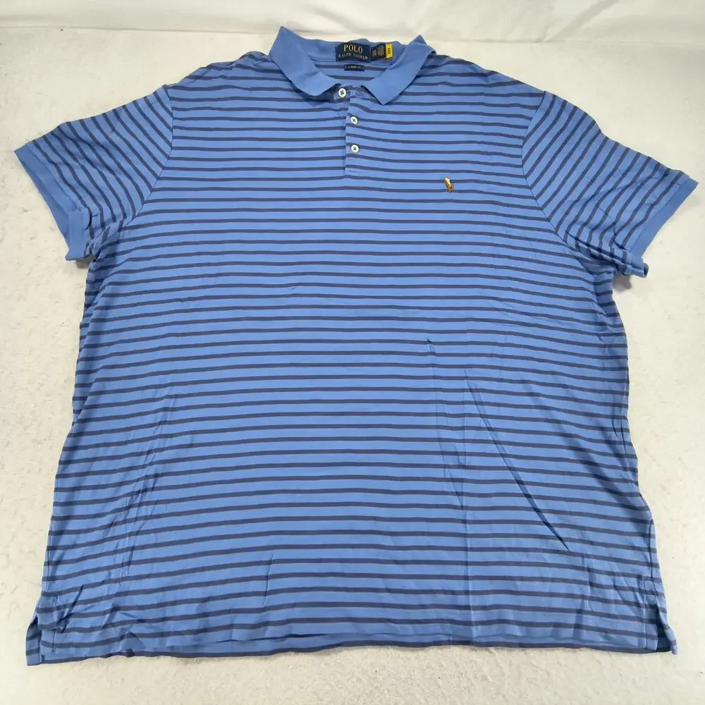 Polo Ralph Lauren Classic Fit Collared Polo Shirt Mens Size 2XL Blue Yellow